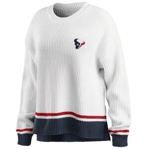Houston Texans NFL Football White‎ Knit Sweater Pullover Crewneck Womens L NWT